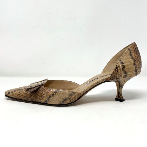 Manolo Blahnik Vintage Python Kitten Heel Pumps – Size 40 - Picture 1 of 9